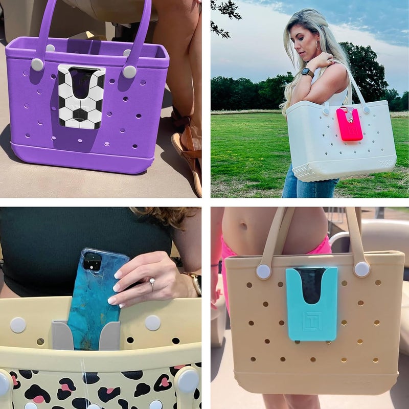 Tributary Brands حامل هاتف على شكل كرة قدم لحقيبة بوج وبساطة حديثة - مصنوع من السيليكون ويتناسب مع جميع أحجام الهواتف - Image 2